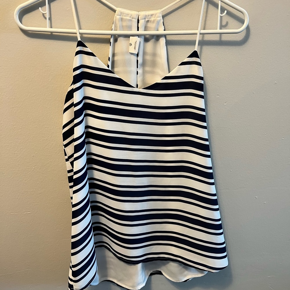 Navy Blue & White Striped Express Top